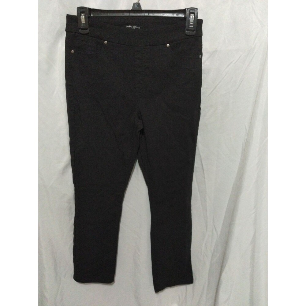 mario serrani dress pants womens small  skinny ankle stretch flat front black